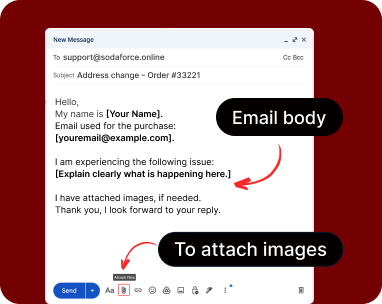 Screenshot showing email body